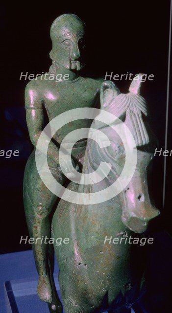 Greek bronze of a horseman. Artist: Unknown