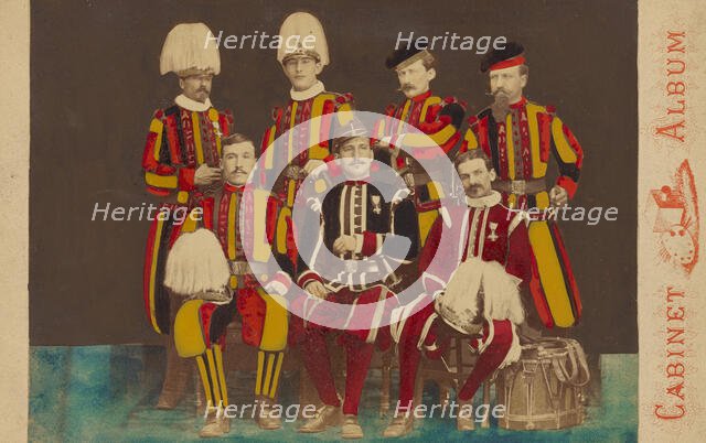 Soldiers in uniform, Rome, 1880s. Creator: All'Industria.