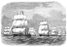 Cruise of the Naval Reserve: the squadron making for the rendezvous off Scilly, 1869. Creator: Unknown.