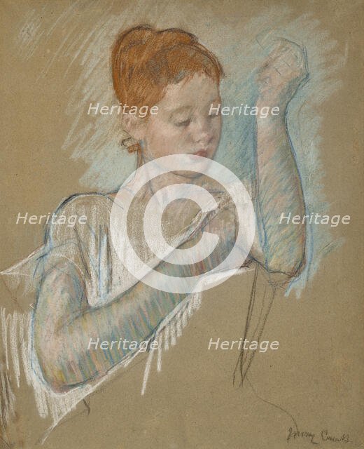 The Long Gloves, 1886. Creator: Cassatt, Mary (1845-1926).