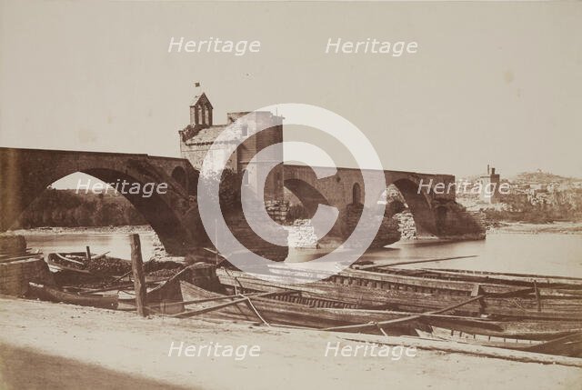 Saint-Bénézet Bridge, Avignon, 1853. Creator: Edouard Baldus.
