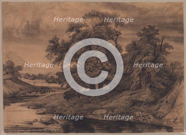 Landscape with Large Trees, late 1860s/early 1870s. Creator: Gustave Courbet (French, 1819-1877).