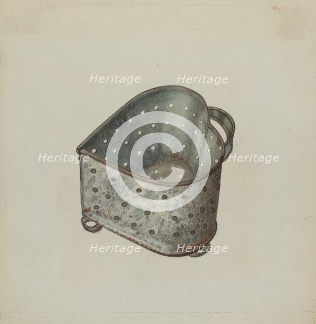 Pa. German Cheese Strainer, c. 1940. Creator: Luther D. Wenrich.