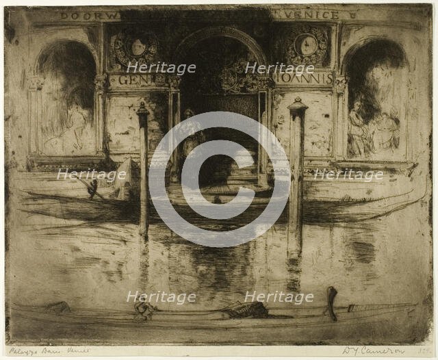 The Palace Doorway, plate 22 from the North Italian Set, 1895. Creator: David Young Cameron.