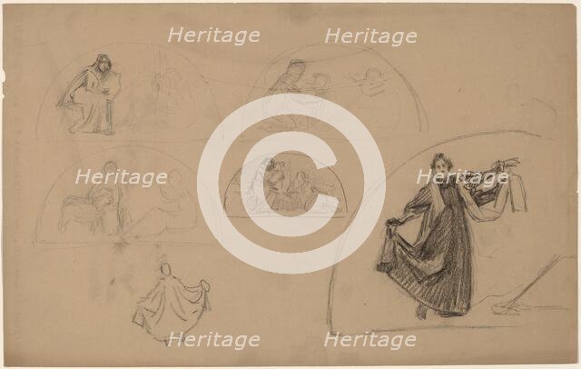 Studies for a Lunette, 1890/1897. Creator: Charles Sprague Pearce.