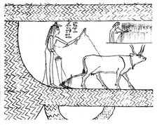 Nesitanebtashru ploughing and reaping, c1025 BC. Artist: Unknown