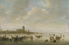 Winter Landscape with Figures on Ice, 1643. Creator: Jan van Goyen.