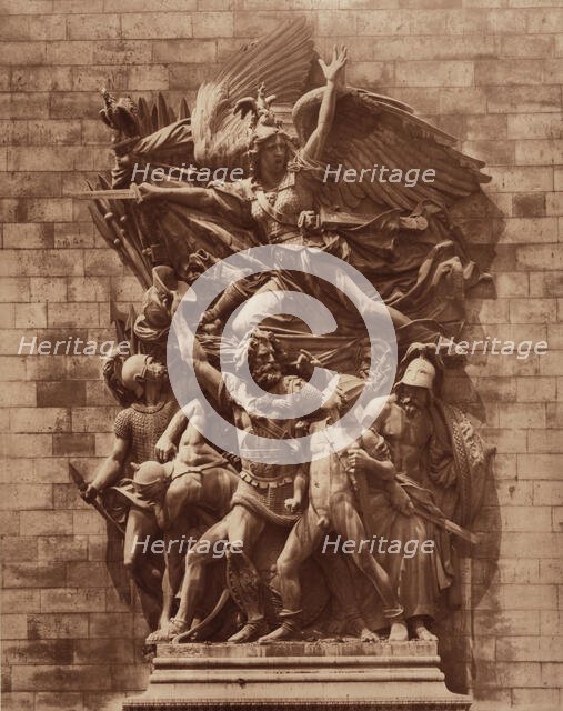 The Departure of the Volunteers of 1792, Arch of Triumph, Paris, by F. Rude, between 1867 and 1870. Creators: Adolphe Braun, Francois Rude.