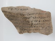 Ostrakon with a Letter from Enoch to His Parents, Coptic, 600. Creator: Unknown.