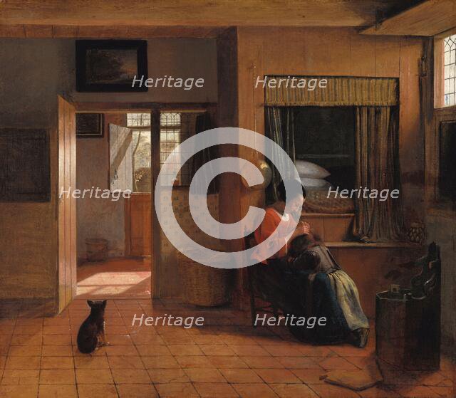 A Mother Delousing her Child’s Hair, Known as ‘A Mother’s Duty’, c.1660-c.1661. Creator: Pieter de Hooch.