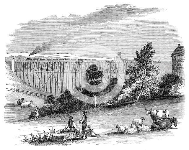 Timber Viaduct on the Darlington and Newcastle Railway, 1844. Creator: Unknown.