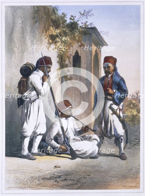 Nizamior, regular troops of the Turkish army at Kanka, Egypt, 1848. Artist: Mouilleron