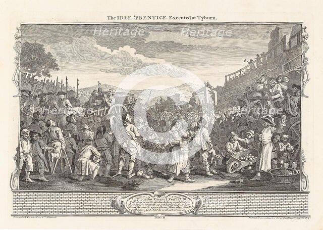 Series "Industry and Idleness", Plate 11: The Idle 'Prentice Executed at Tyburn, 1747. Creator: Hogarth, William (1697-1764).