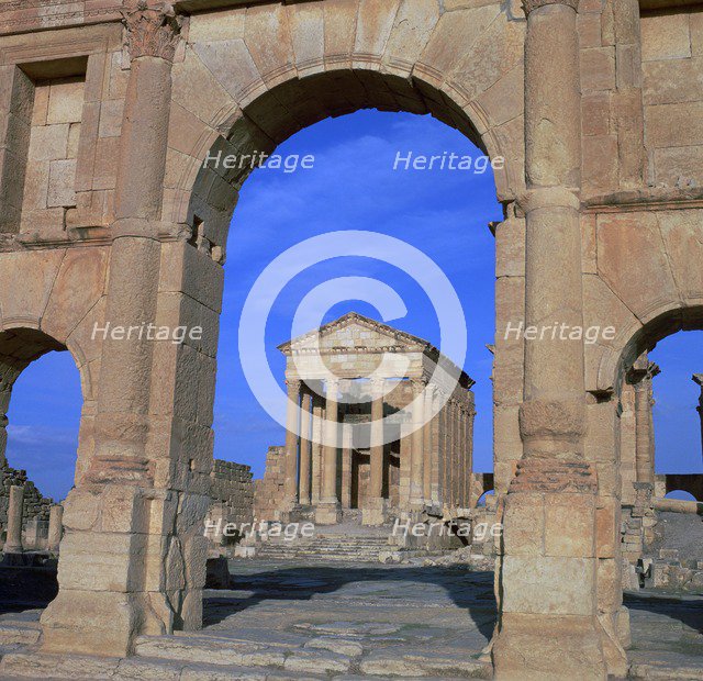 The Roman capitol of Sbeitla, 1st century. Artist: Unknown