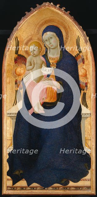 Madonna and Child Enthroned with Two Cherubim, 1435-40. Creator: Master of the Osservanza Triptych.