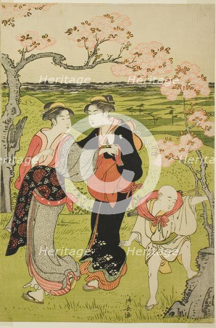 Cherry Blossom Viewing at Asuka Hill, c. 1787. Creator: Torii Kiyonaga.