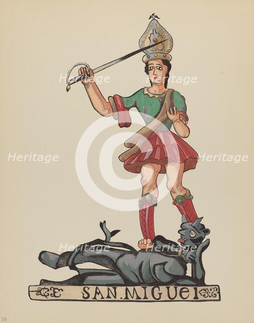 Plate 38: St. Michael: From Portfolio "Spanish Colonial Designs of New Mexico, 1934/1942. Creator: Unknown.
