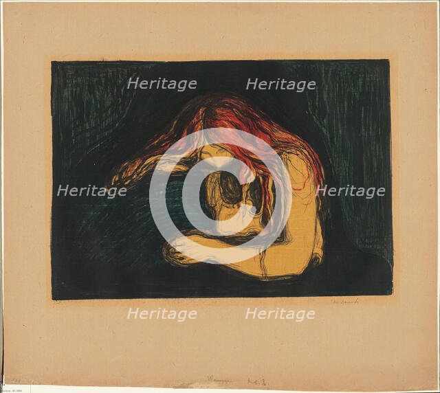 The Vampire II, 1895/1902. Creator: Edvard Munch.