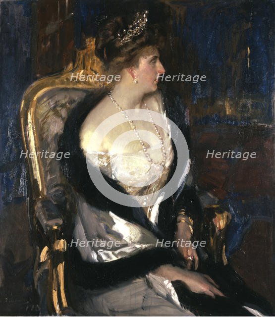 Queen Victoria Eugenie of Spain (1887-1969) , 1911. Creator: Sorolla y Bastida, Joaquín (1863-1923).