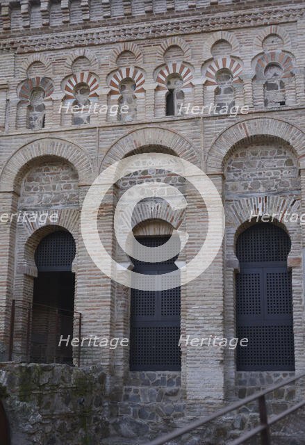 Detail of main façade, Cristo de la Luz Shrine, Toledo, Castile-La Mancha, Spain, 2022.  Creator: LTL.