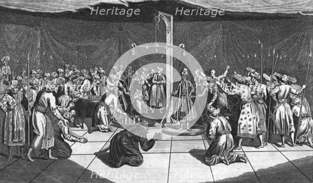 'The Weighing of the Great Mogul', c1782. Artist: Unknown.