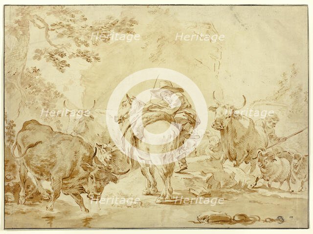 Herdsmen with Cattle and Sheep, n.d. Creator: Unknown.