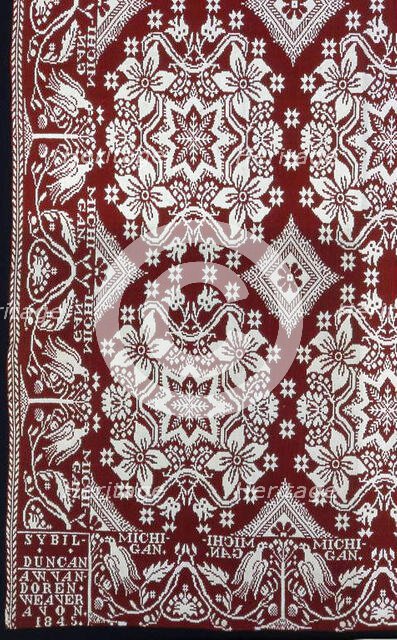 Coverlet, Michigan, 1845. Creator: Abram William Van Doren.
