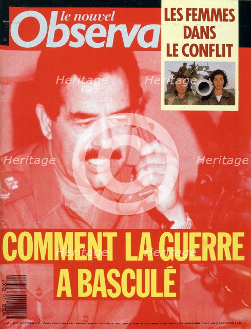 Front cover of Le Nouvel Observateur, Febuary 1991. Artist: Unknown