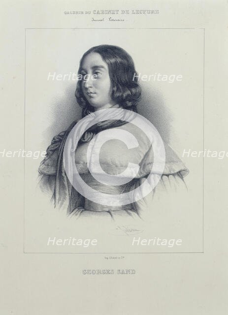 Portrait of George Sand. Creator: Julien, Bernard Romain (1802-1871).