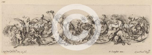 Ornamental Frieze with Children and Dogs, probably 1648. Creator: Stefano della Bella.