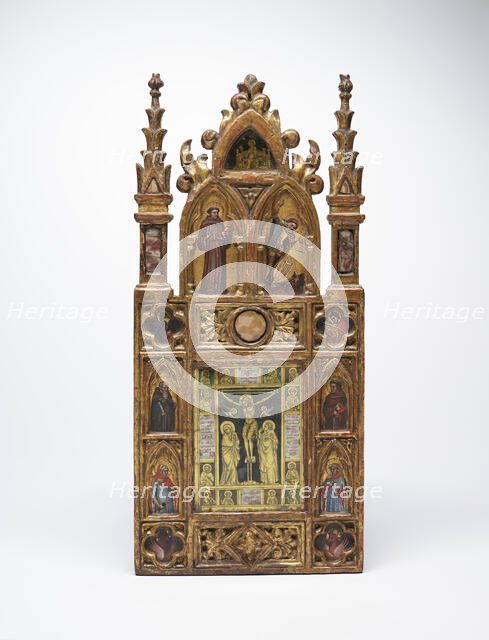 Wing of a Reliquary Diptych with the Crucifixion and Saints, c1355-1370. Creator: Tommaso da Modena.