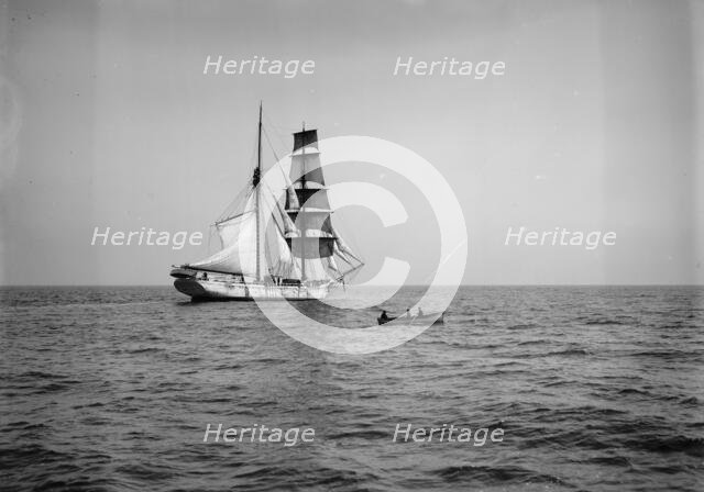 Starting on her cruise after dropping pilot, 1903. Creator: Unknown.