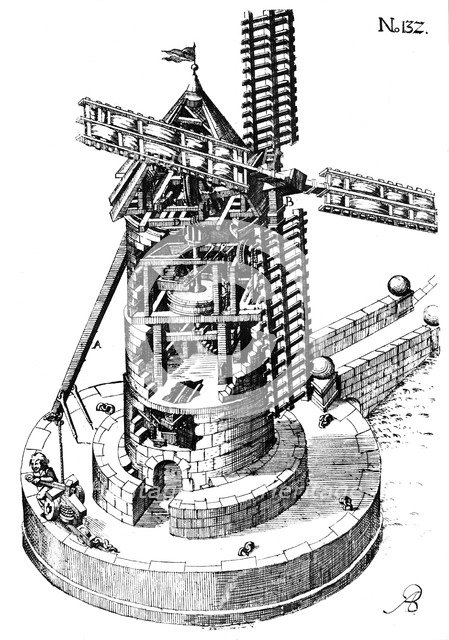 Tower mill, 1620. Artist: Unknown