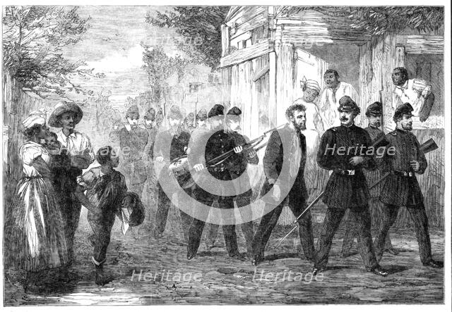 The Civil War in America: drumming out a soldier of the Federal Army through the streets..., 1861. Creator: Unknown.