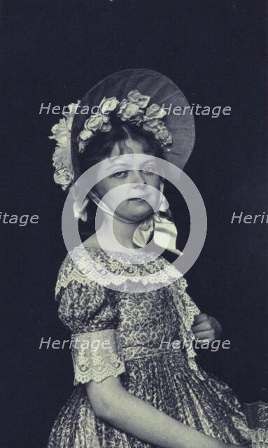 Woman wearing a bonnet, c1900. Creator: Emily G Mew.