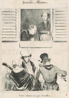Ventre affamé n'a pas d'orleilles, 19th century. Creator: Honore Daumier.