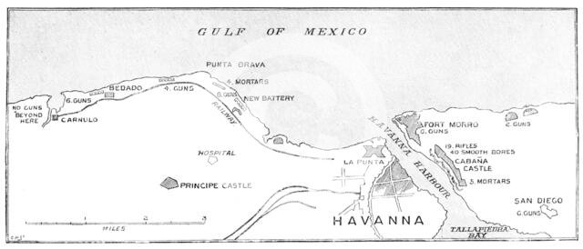 The Spanish-American War: the defences of Havana...official chart issued to U.S. Navy, 1898. Creator: Carl Hentschel.