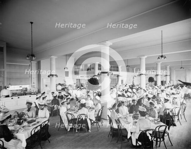 Girls' luncheon, Natural Food Conservatory, Niagara, N.Y., between 1900 and 1905. Creator: Unknown.