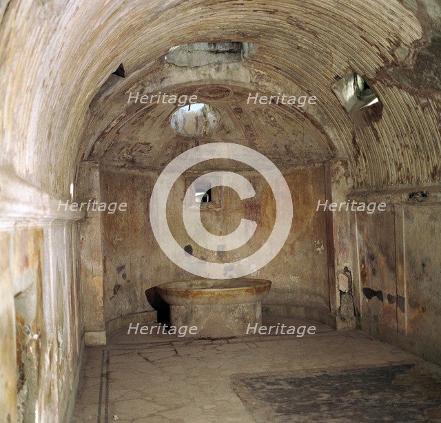 The calidarium of the Forum baths in the Roman town of Pompeii, 1st century.  Creator: Unknown.