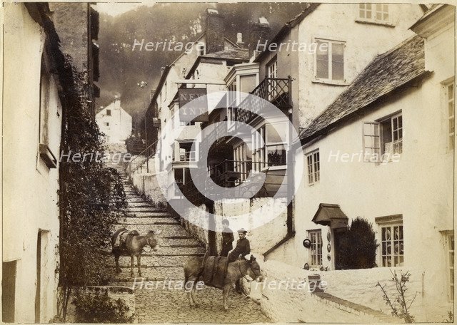 The New Inn and street, Clovelly, Devon, late 19th or early 20th century. Artist: Unknown