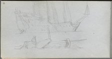 Sketchbook, page 85: Study of a Ship and Buoy. Creator: Ernest Meissonier (French, 1815-1891).