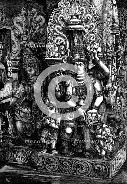 Indian Deities - Suraswati, the Hindoo Goddess of Learning, Music and Poetry, 1858. Creator: W. B..