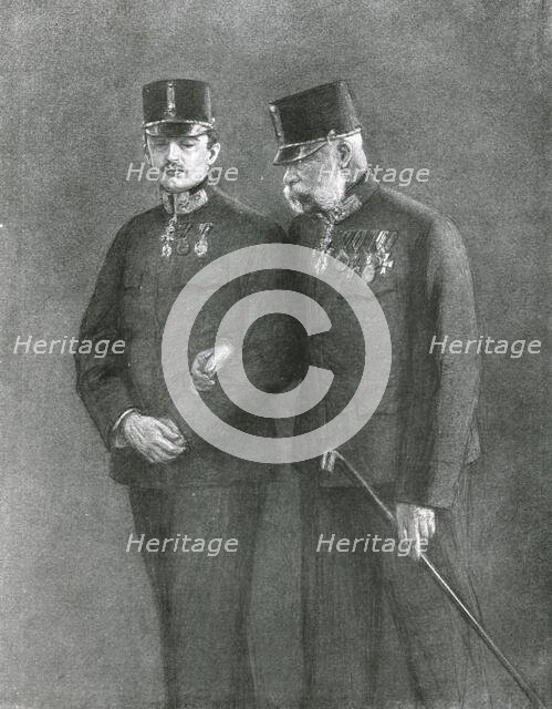'Francois-Joseph et Charles de Habsbourg', 1914. Creator: J Simont.