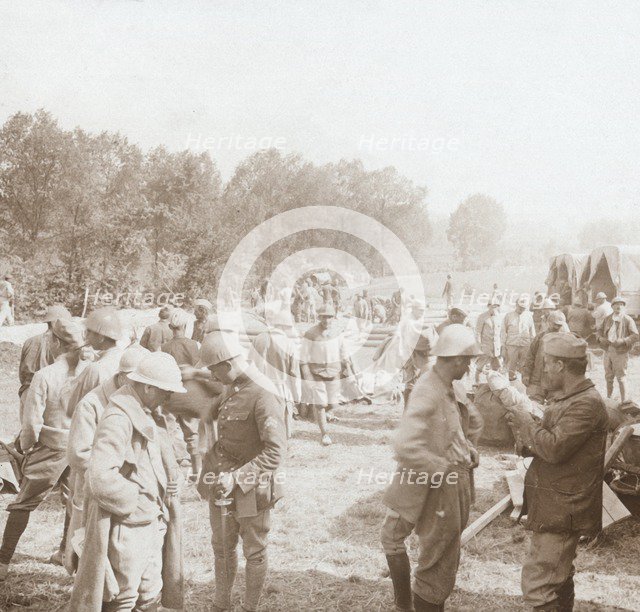 Rest stop, Genicourt, northern France, c1914-c1918. Artist: Unknown.