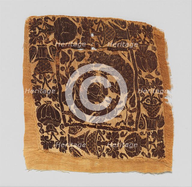 Square with a Hunting Scene, Byzantine, 4th-6th century. Creator: Unknown.