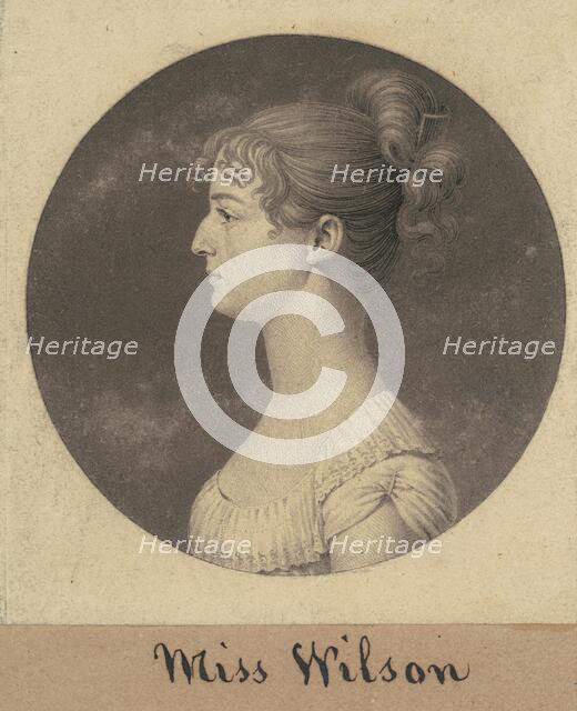 Caroline Lewis, c. 1808. Creator: Charles Balthazar Julien Févret de Saint-Mémin.