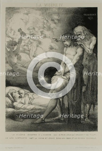 Plate Four from Misery, 1851. Creator: Charles Rambert.