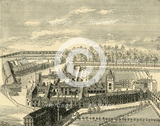 'Bird's Eye View of the Old Charterhouse', (c1872). Creator: Unknown.