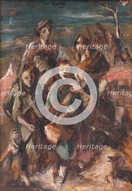 Refugees, 1941. Creator: Bedrich Hoffstädter.