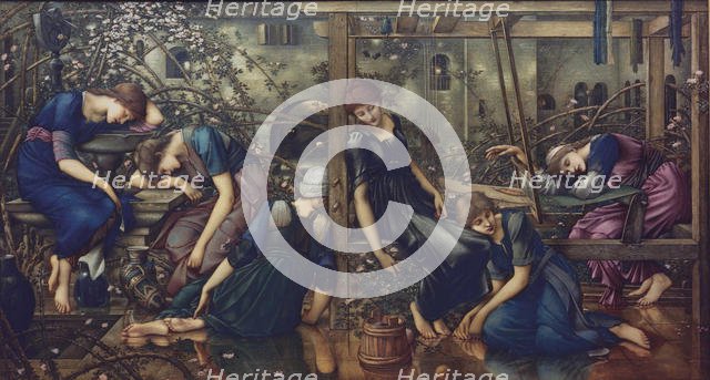 The Garden Court, 1875-1880. Creator: Burne-Jones, Sir Edward Coley (1833-1898).